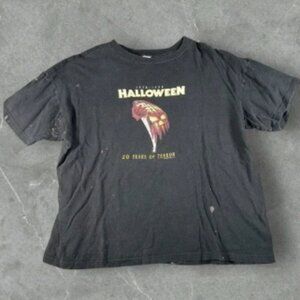Vintage Halloween Shirt Mens XL Black 1998 90s Horror Movie 20 Years Of Terror